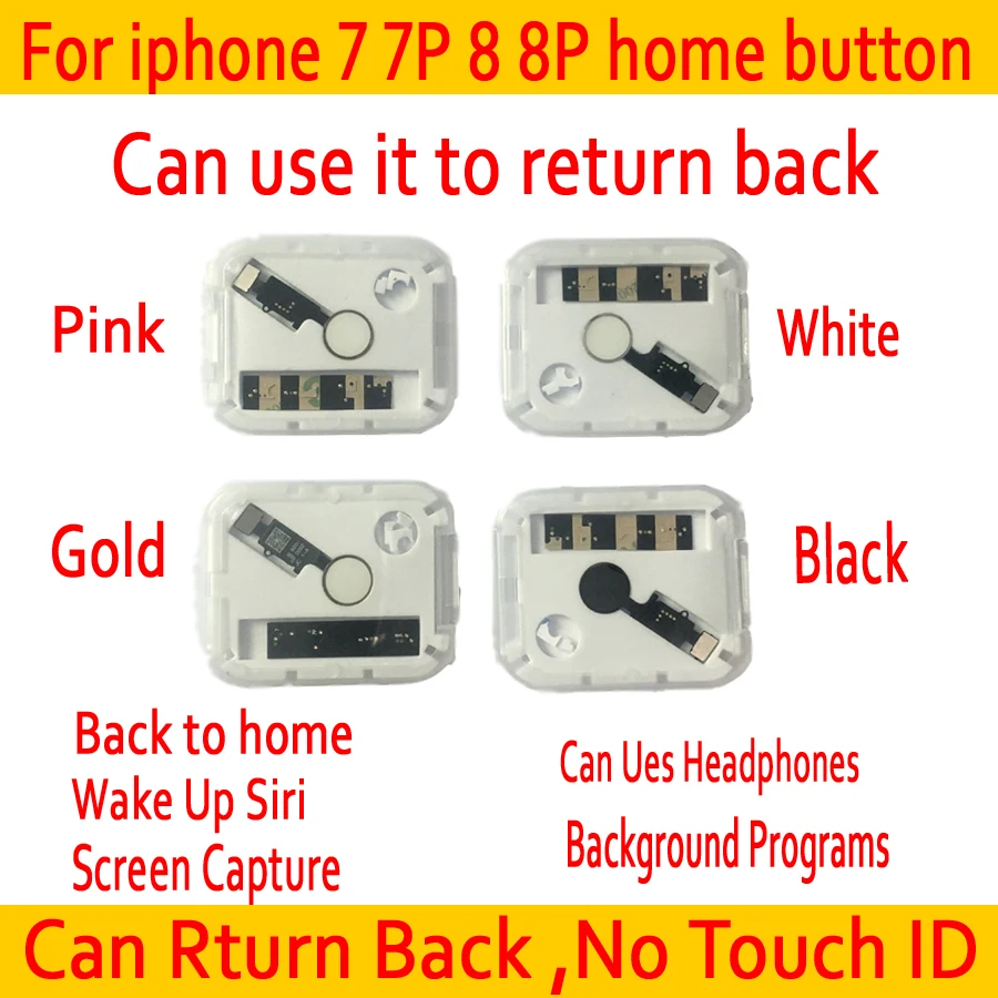 Universal YF Home Button Flex for iPhone 7 7P 8 8P Return back Function Solution Black White Gold RoseGold Return Back Button
Universal YF Home Button Flex for iPhone 7 7P 8 8P Return back Function Solution Black White Gold RoseGold Return Back Button