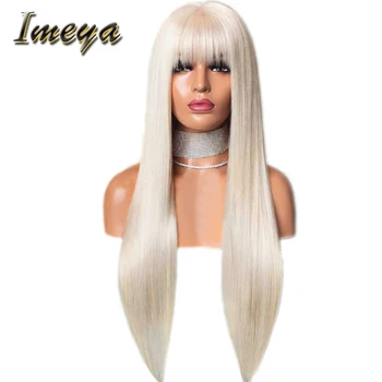 Imeya Long Straight Lace Front Wigs With Neat Bangs #60 Color Synthetic Wigs Heat Resistant Fiber Half Hand Tied Wigs For Women
Imeya Long Straight Lace Front Wigs With Neat Bangs #60 Color Synthetic Wigs Heat Resistant Fiber Half Hand Tied Wigs For Women