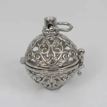 Rhodium tone Filigree Hollow Round Ball Box Cage Locket Pendants For DIY Essential Oil Diffuser Perfume Sound Chime Necklace
Rhodium tone Filigree Hollow Round Ball Box Cage Locket Pendants For DIY Essential Oil Diffuser Perfume Sound Chime Necklace