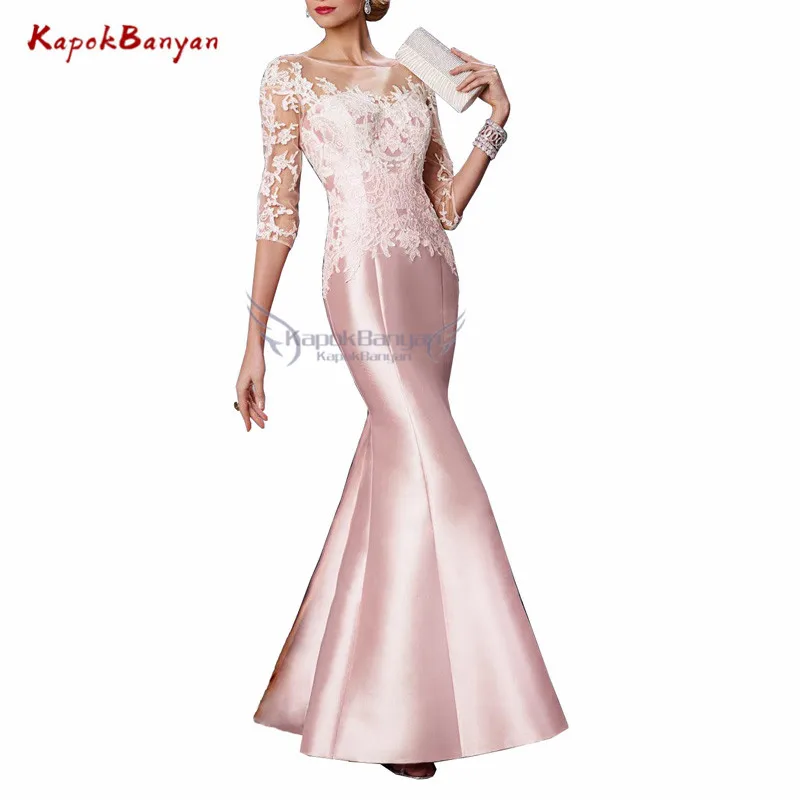 Applique Mermaid Mother of The Bride Dress Half Sleeves Zipper Scoop Neck Satin Floor length Mother Dress Evening Gown
Applique Mermaid Mother of The Bride Dress Half Sleeves Zipper Scoop Neck Satin Floor length Mother Dress Evening Gown