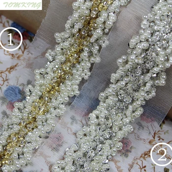 New 1yd/lot 30mm beaded lace fabric Sweater neckline collar bordered clothes decoration pearl laciness accessories diy
New 1yd/lot 30mm beaded lace fabric Sweater neckline collar bordered clothes decoration pearl laciness accessories diy
