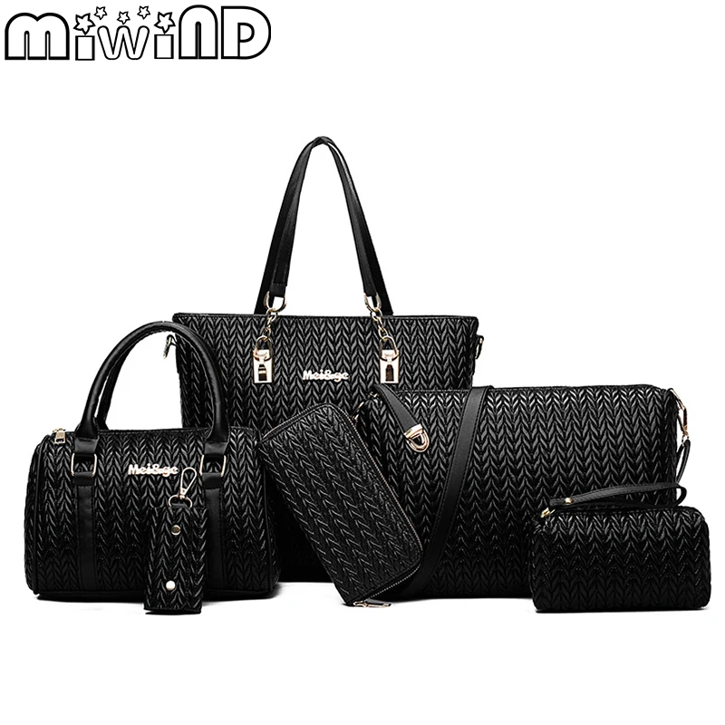 Women Bag Fashion Shoulder & Handbags Purse for Female 2019 New High Quality Leather Six-Piece Set Designer Brand Bolsa Feminina
Women Bag Fashion Shoulder & Handbags Purse for Female 2019 New High Quality Leather Six-Piece Set Designer Brand Bolsa Feminina