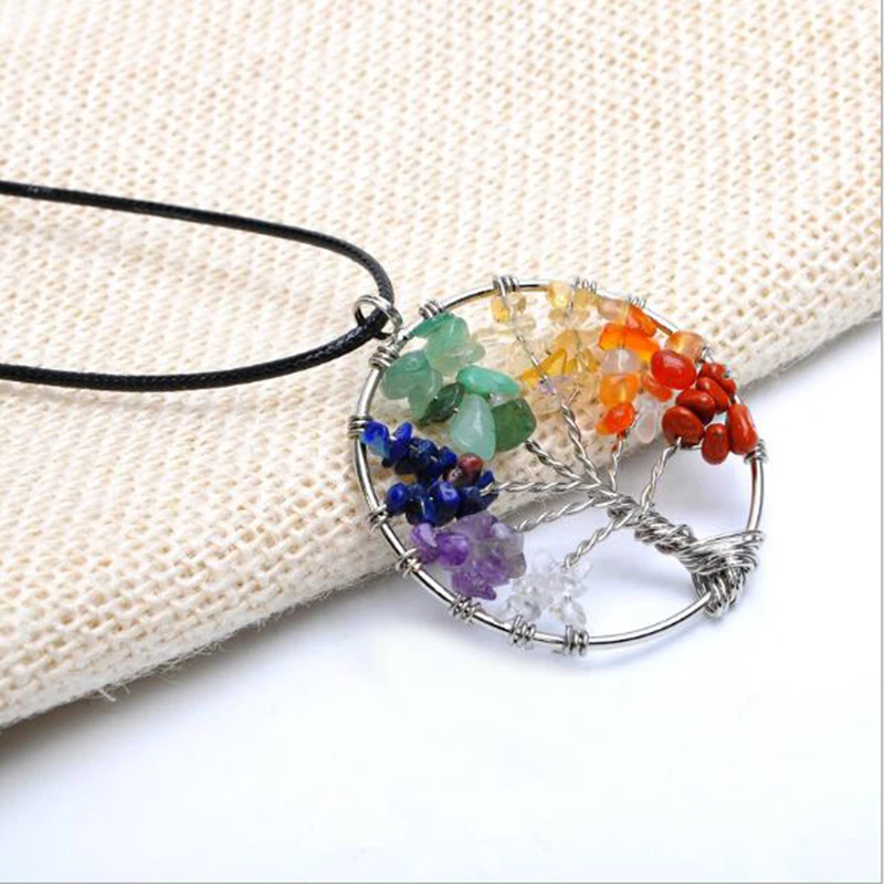 EKUSTYEE Fashion Tree Of Life Pendant Necklace Copper Crystal Life Tree Natural Stone Necklace Women Christmas Gift
EKUSTYEE Fashion Tree Of Life Pendant Necklace Copper Crystal Life Tree Natural Stone Necklace Women Christmas Gift
