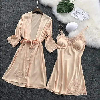 Summer Night Robe Sexy Women 2PC Strap Top Suit Sleepwear Sets Casual Pajamas Home Wear Nightwear Sleep Kimono Bath Gown
Summer Night Robe Sexy Women 2PC Strap Top Suit Sleepwear Sets Casual Pajamas Home Wear Nightwear Sleep Kimono Bath Gown