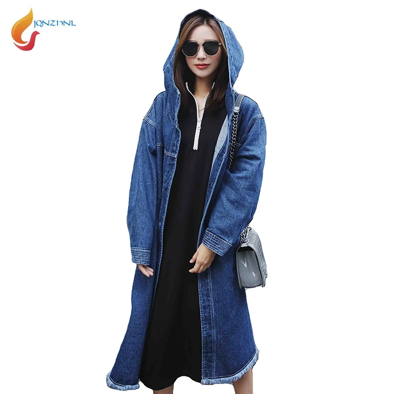 JQNZHNL 2019 Spring Cowboy Coats Women Medium Long Casual Loose Trenchcoats Windbreaker Retro Style Hooded Denim Trenchcoat L991
JQNZHNL 2019 Spring Cowboy Coats Women Medium Long Casual Loose Trenchcoats Windbreaker Retro Style Hooded Denim Trenchcoat L991
