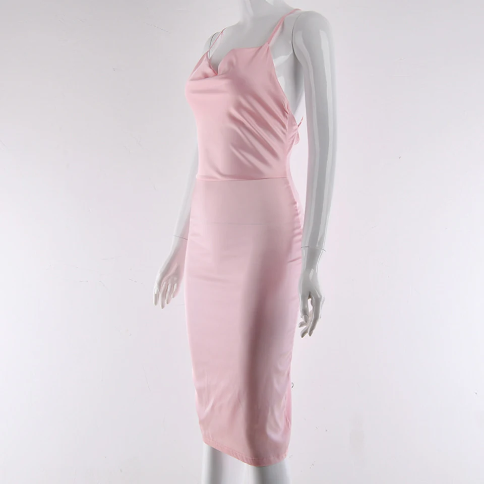 Satin Midi Dress (38)