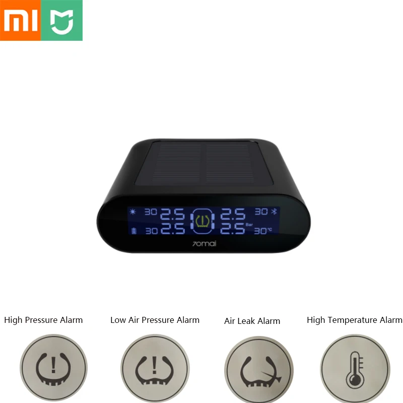 Xiaomi 70mai Smart Car TPMS Tire Pressure Monitoring System Solar Power Digital LCD Display Auto Security Alarm Systems with APP
Xiaomi 70mai Smart Car TPMS Tire Pressure Monitoring System Solar Power Digital LCD Display Auto Security Alarm Systems with APP