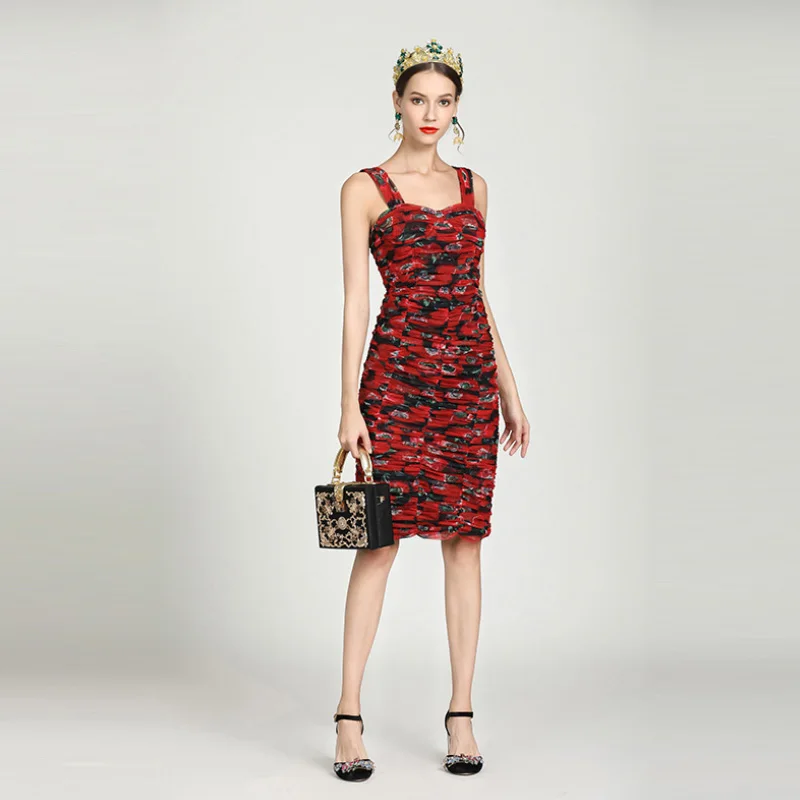 2019 New Fashion Designer Women's Spring Summer High Quality Sling Dress Amazing Elegant sleeveless Wine Red Ladies Beach Dress
2019 New Fashion Designer Women's Spring Summer High Quality Sling Dress Amazing Elegant sleeveless Wine Red Ladies Beach Dress