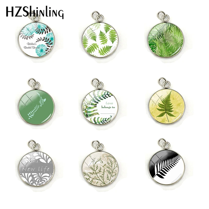 HZSHINLING New NZ Fern Plant Pattern Stainless Steel Charms Glass Cabochon Green Fern Plant Gifts Jewelry
HZSHINLING New NZ Fern Plant Pattern Stainless Steel Charms Glass Cabochon Green Fern Plant Gifts Jewelry