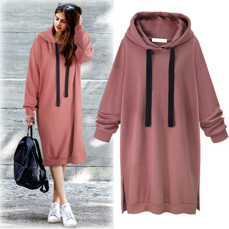 European 2018 Autumn New Style Solid Color Loose Temperament All Matched Long Style Long Sleeve Hoodie Hoody Fleeces
European 2018 Autumn New Style Solid Color Loose Temperament All Matched Long Style Long Sleeve Hoodie Hoody Fleeces