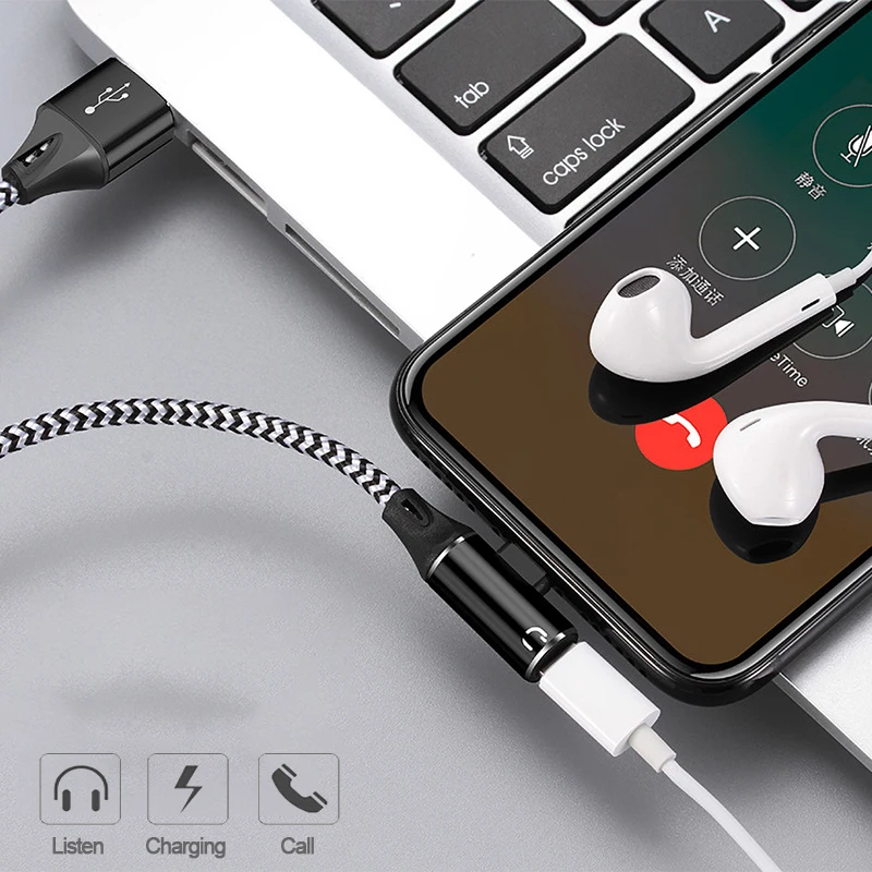 2 in 1 Audio Charger Adapter USB Cable Fast Charging For iphone 8 7 Plus X Mobile Phone Charge Cord AUX Earphone Usb Data Wire
2 in 1 Audio Charger Adapter USB Cable Fast Charging For iphone 8 7 Plus X Mobile Phone Charge Cord AUX Earphone Usb Data Wire