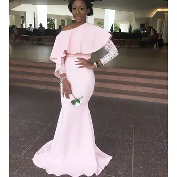 Pink One Shoulder Mermaid Bridesmaid Dresses 2019 Wholesale Price Lace African Maid Of Honor Dress For Women With Long Sleeves
Pink One Shoulder Mermaid Bridesmaid Dresses 2019 Wholesale Price Lace African Maid Of Honor Dress For Women With Long Sleeves