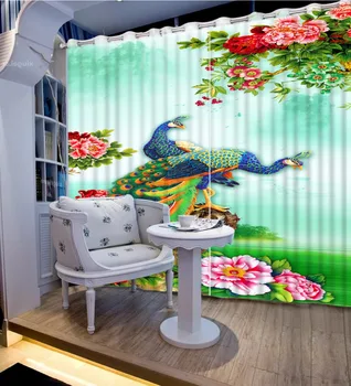 Chinese 3D Curtains peacock flowers Painting Photo Window Curtain For The Bedroom Polyester Sheer Curtains
Chinese 3D Curtains peacock flowers Painting Photo Window Curtain For The Bedroom Polyester Sheer Curtains