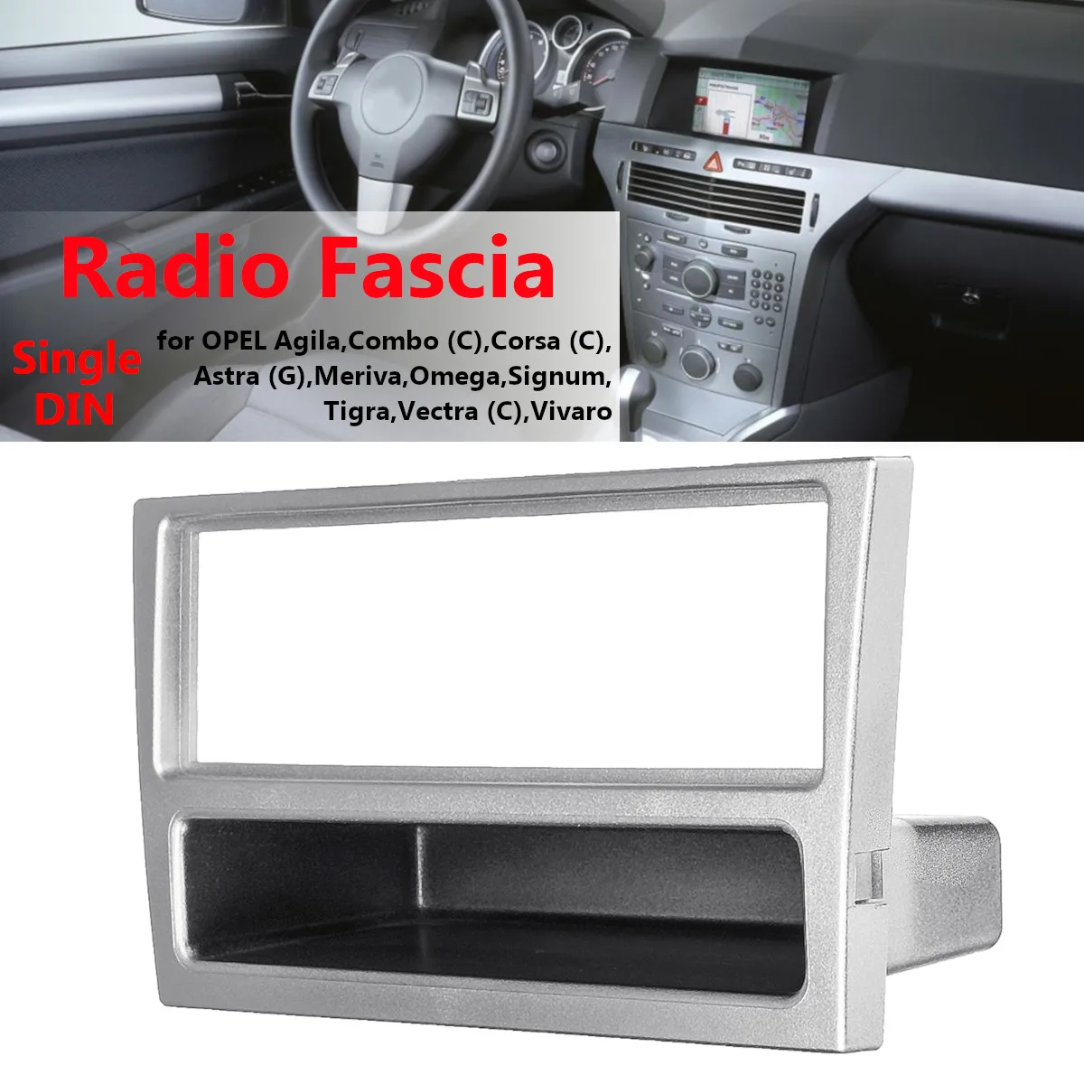 Plata Opel Meriva CD Radio Estéreo Fascia Facia Panel de sonido envolvente de la placa de adaptador