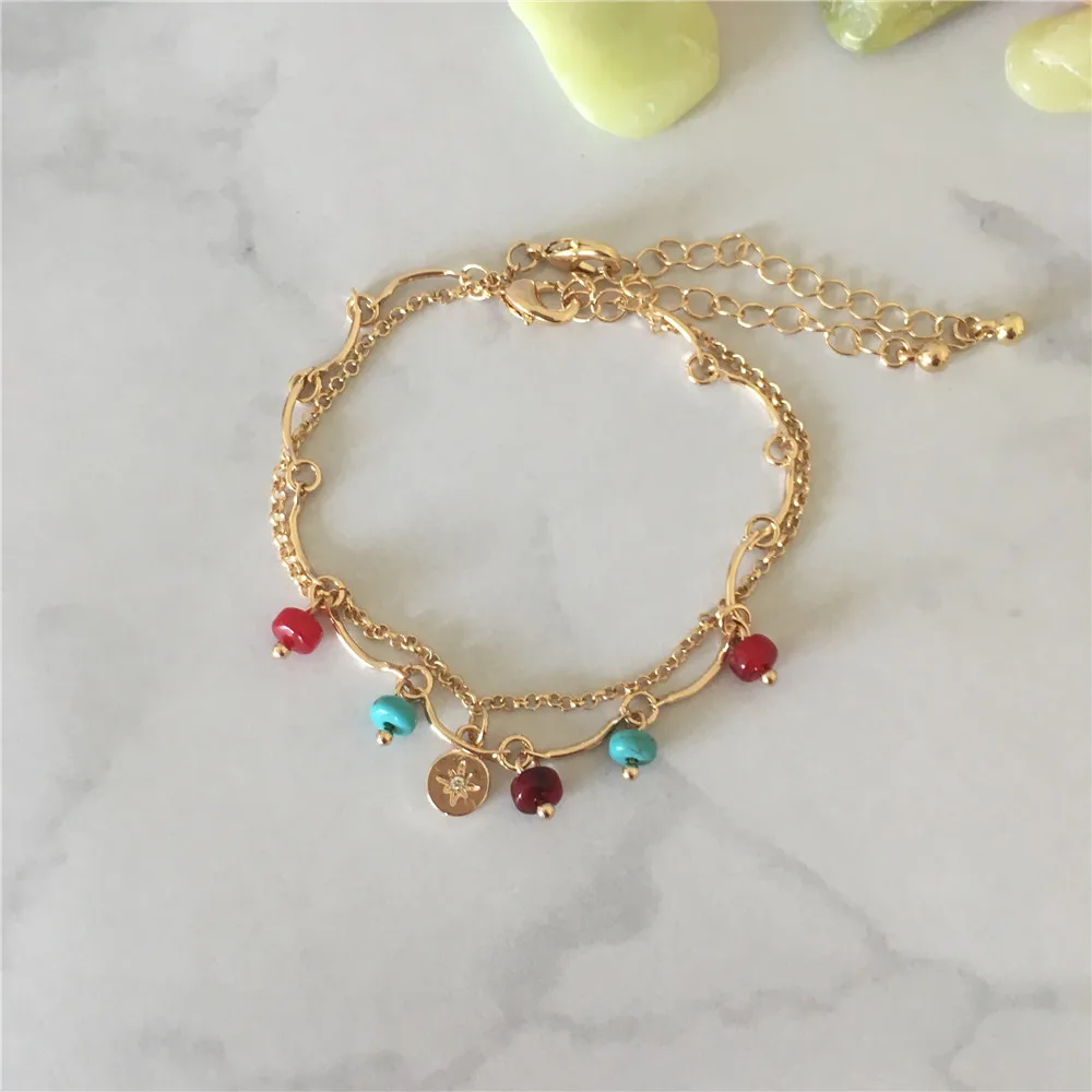 TRENDY WOMEN BRACELET/ANKLET GOLD COLOR PLATING SMALL BEAD HANGING WITH ROUND DISC CHARM LAYERED BRACELET/ ANKLET
TRENDY WOMEN BRACELET/ANKLET GOLD COLOR PLATING SMALL BEAD HANGING WITH ROUND DISC CHARM LAYERED BRACELET/ ANKLET