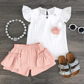 Toddler Baby Girl Summer Clothes Cute Fly Sleeve Floral Flower Tops+Ruffles Solid Shorts Outfits roupa menina kid clothes 2019
Toddler Baby Girl Summer Clothes Cute Fly Sleeve Floral Flower Tops+Ruffles Solid Shorts Outfits roupa menina kid clothes 2019