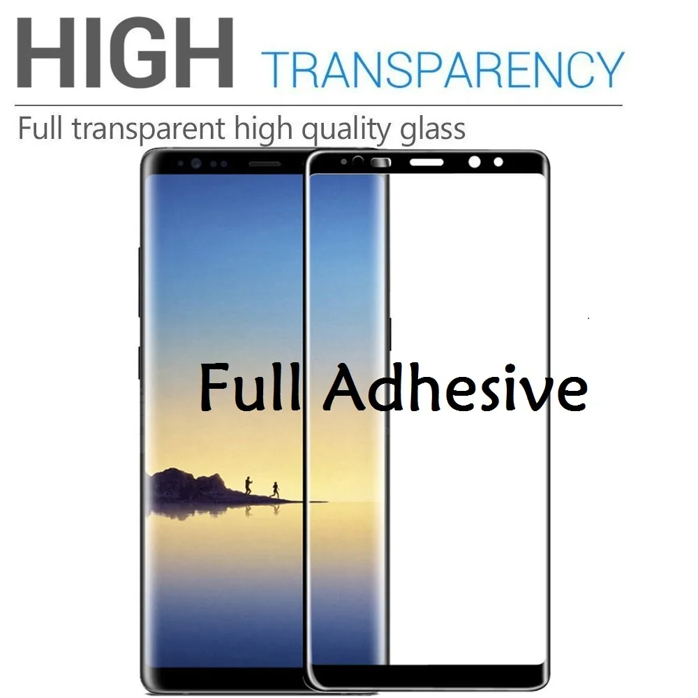 3D Note9 Full Adhesive Tempered Glass For Samsung Galaxy S9 Plus Note 8 S8 Screen Protector Glue Film | Мобильные телефоны и