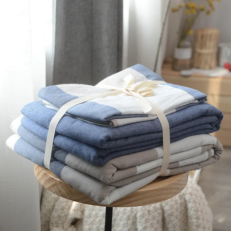 blue big plaid Japanese style 100% cotton wash cotton 3/4pcs bedding sets(duvet cover+flat sheet+pillowcase)
blue big plaid Japanese style 100% cotton wash cotton 3/4pcs bedding sets(duvet cover+flat sheet+pillowcase)