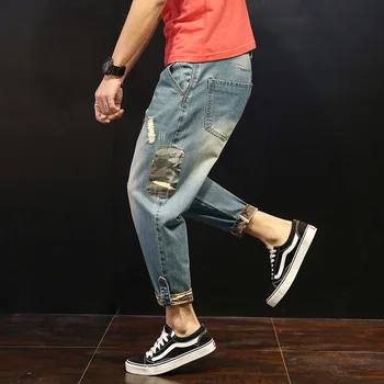 Loose Baggy Men's Ripped Jeans Pants Camouflage Patchwork Denim Pants Joggers Streetwear Trousers Destroyed Jeans Men Clothes
Loose Baggy Men's Ripped Jeans Pants Camouflage Patchwork Denim Pants Joggers Streetwear Trousers Destroyed Jeans Men Clothes