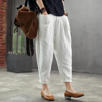 Fashion 2019 Spring Summer Women Elastic Waist Pants Casual Solid Pockets Cotton Linen Pants Fashion Ankle Length Loose Pants
Fashion 2019 Spring Summer Women Elastic Waist Pants Casual Solid Pockets Cotton Linen Pants Fashion Ankle Length Loose Pants