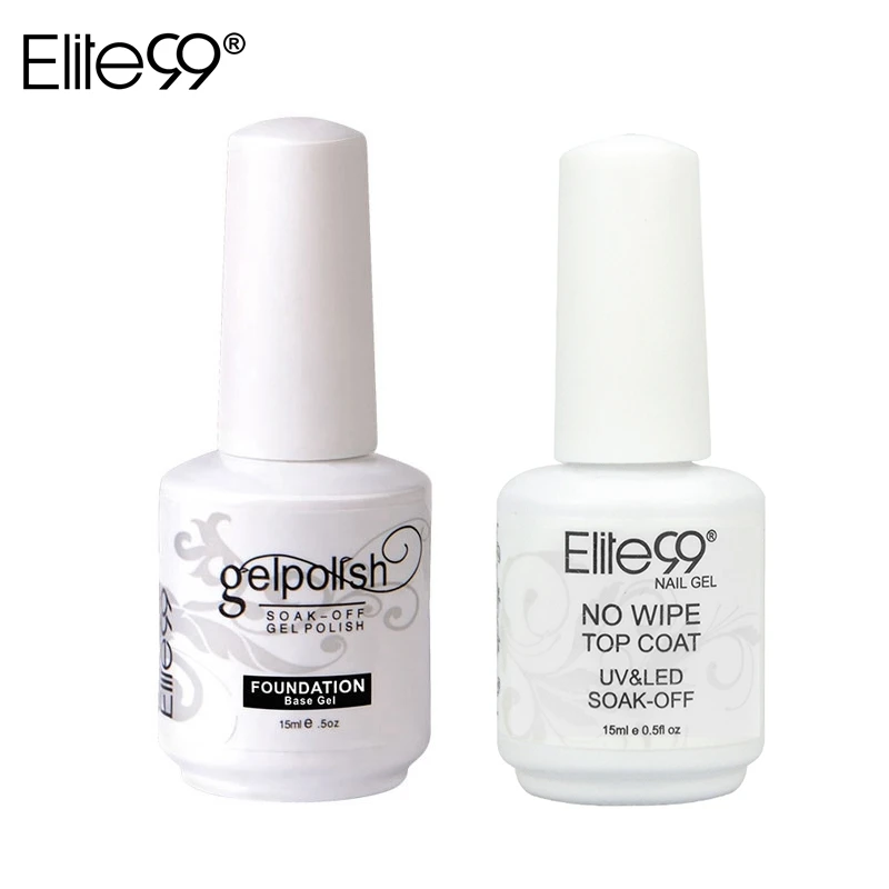 Elite99 15ml 2pcs/lot Nail Gel Varnish Set Long Lasting Base Coat +NO Cleaning Top Coat Nail Art Soak off UV Gel Nail Polish
Elite99 15ml 2pcs/lot Nail Gel Varnish Set Long Lasting Base Coat +NO Cleaning Top Coat Nail Art Soak off UV Gel Nail Polish