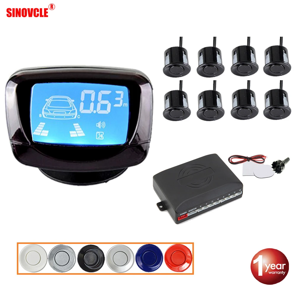 Sinovcle Car Parking Sensor Kit 8 Sensors 22mm LCD Display Car Reverse Backup Radar Monitor System 12V
Sinovcle Car Parking Sensor Kit 8 Sensors 22mm LCD Display Car Reverse Backup Radar Monitor System 12V