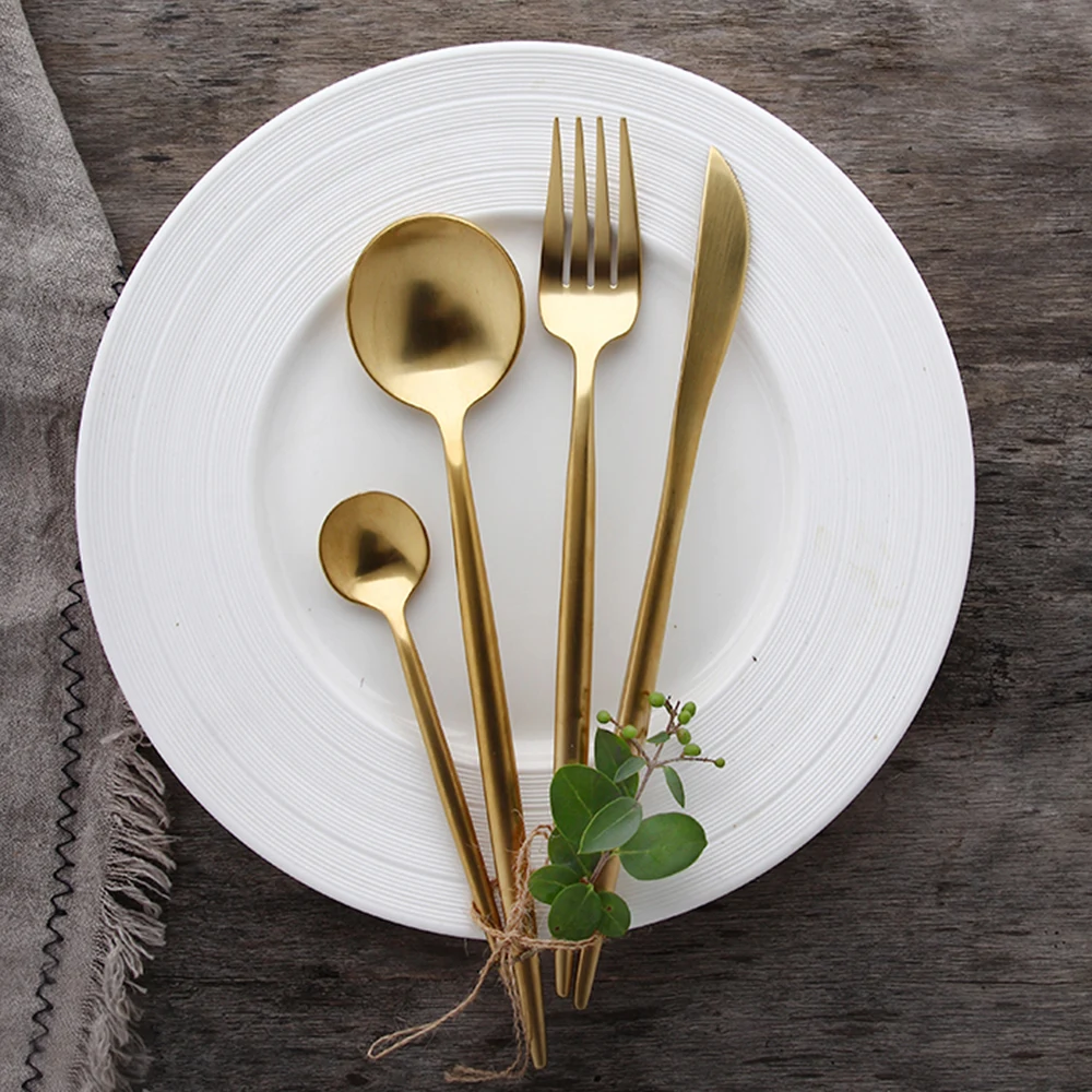CAMIFE 4 Pcs Golden Stainless Steel Cutlery Set European Style Dinner Kitchenware 304 Stainless Steel Tableware Dinner Set
CAMIFE 4 Pcs Golden Stainless Steel Cutlery Set European Style Dinner Kitchenware 304 Stainless Steel Tableware Dinner Set