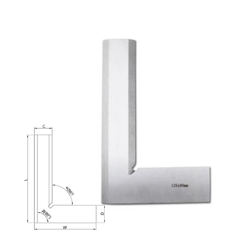 1PCS Stainless Steel 125 x 80mm Bladed 90 Degree Angle Try Square Ruler Broadside L-Shaped 90 Degree Blade Measuring Tool
1PCS Stainless Steel 125 x 80mm Bladed 90 Degree Angle Try Square Ruler Broadside L-Shaped 90 Degree Blade Measuring Tool
