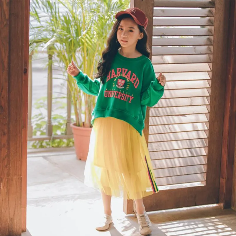DFXD Spring Teenagers Girls Sets Fashion Girls 2 Piece Set Long Sleeve Cartoon Print Pullover Top+Mesh Tutu Skirt Outfits 4-13Y
DFXD Spring Teenagers Girls Sets Fashion Girls 2 Piece Set Long Sleeve Cartoon Print Pullover Top+Mesh Tutu Skirt Outfits 4-13Y