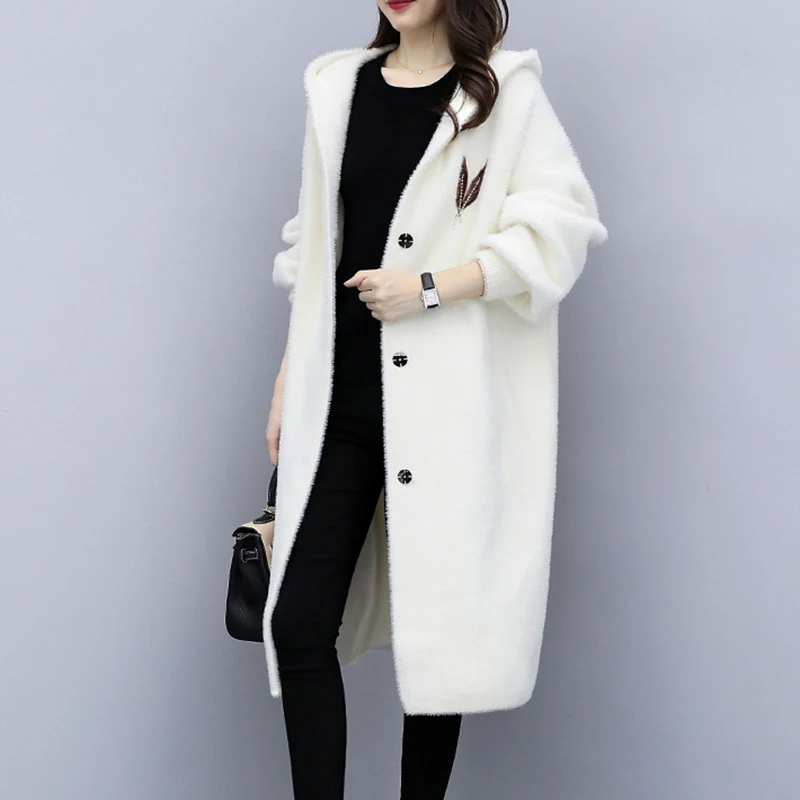 Fashion Casual Hooded Print Woolen Outwears Female Loose Blens Jacket Coats Autumn Winter Women Mink Fur Coat RE2030
Fashion Casual Hooded Print Woolen Outwears Female Loose Blens Jacket Coats Autumn Winter Women Mink Fur Coat RE2030