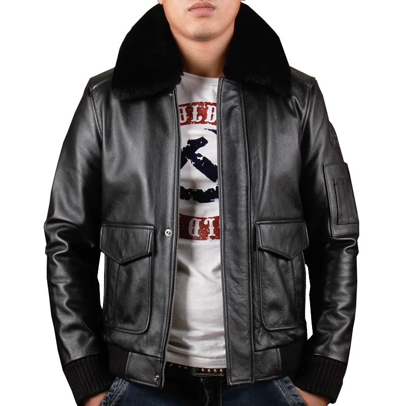 HARLEY DAMSON Men Black Pilot Leather Jacket Wool Collar Plus Size XXXL Genuine Thick Cowhide Slim Russian Aviator Leather Coat
HARLEY DAMSON Men Black Pilot Leather Jacket Wool Collar Plus Size XXXL Genuine Thick Cowhide Slim Russian Aviator Leather Coat