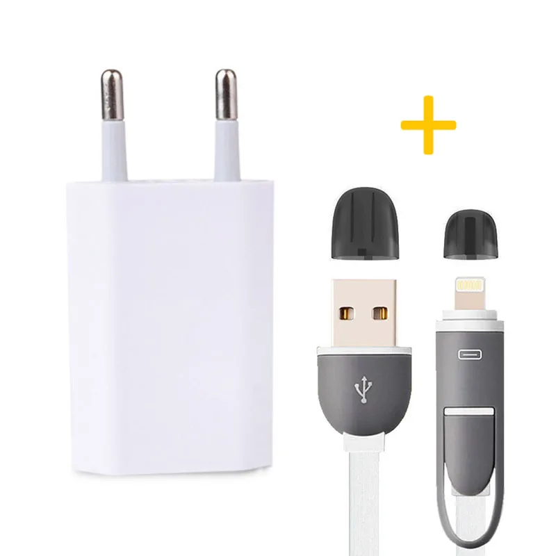 Phone Charger Set 1pcs 5V1A Portable Travel Wall Charger Adapter + 1pcs 2-in-1 USB Charger Cable for iOS Android Phones
Phone Charger Set 1pcs 5V1A Portable Travel Wall Charger Adapter + 1pcs 2-in-1 USB Charger Cable for iOS Android Phones