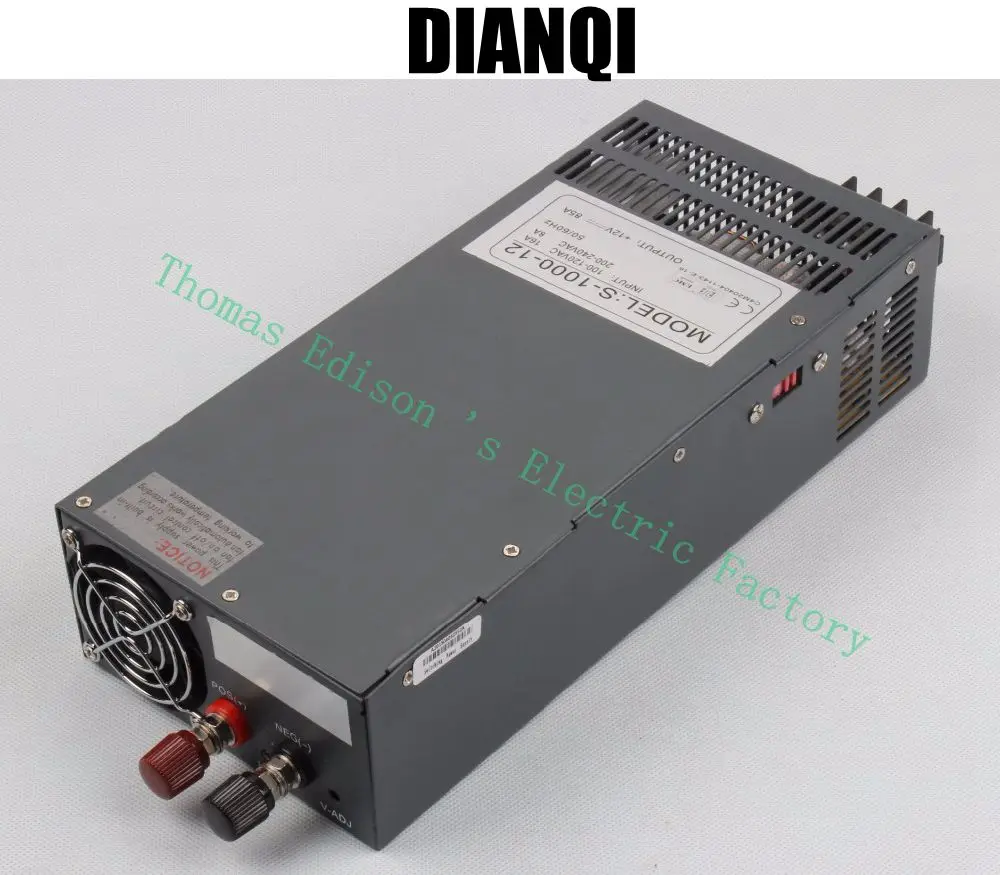 1000W 12V 80A 220V or 110V INPUT Single Output Switching power supply for LED Strip light AC to DC s-1000-12
1000W 12V 80A 220V or 110V INPUT Single Output Switching power supply for LED Strip light AC to DC s-1000-12