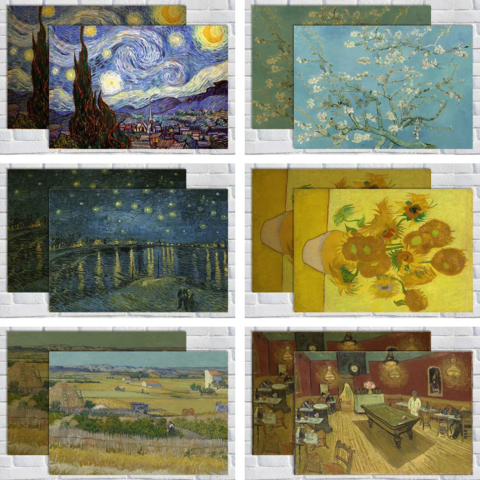 van gogh Oil Painting Retro Poster kraft paper home & Living Room decoration wall sticker painting
van gogh Oil Painting Retro Poster kraft paper home & Living Room decoration wall sticker painting