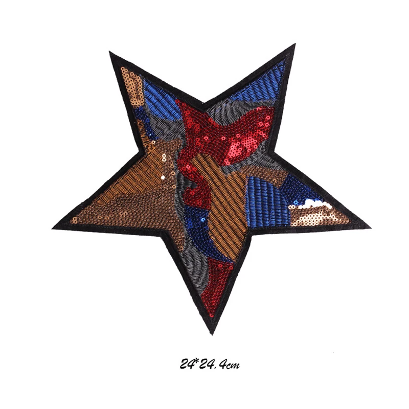 1pc Star Patches for Clothes Coat Reversible Change Color Sequins Five-pointed Sew on Patches Accessories 24.24.4cm
1pc Star Patches for Clothes Coat Reversible Change Color Sequins Five-pointed Sew on Patches Accessories 24.24.4cm