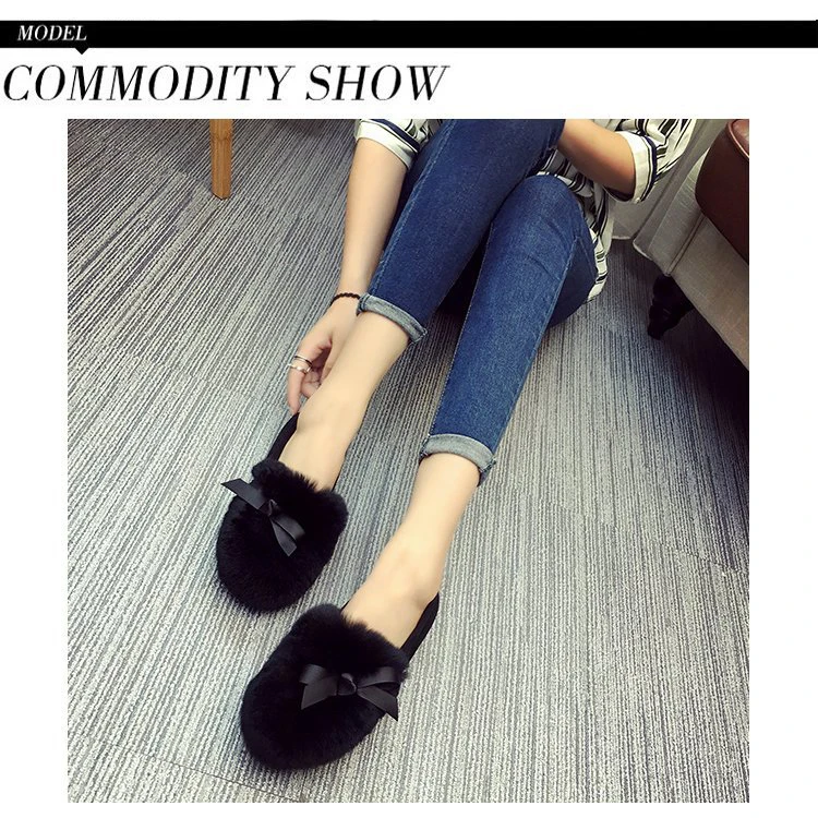 Fashion Lady Flcok Ankle Slip-On Booties 2018 New Autumn And Winter Women Warm Round Toe Short Plush Solid Shoe Size 35-40 M8D58 (32)