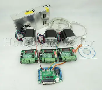 CNC 3 Axis controller kit, 3pcs TB6560 stepper motor driver + 5 axis breakout board + 3pcs Nema23 270 Oz-in motor + power sup
CNC 3 Axis controller kit, 3pcs TB6560 stepper motor driver + 5 axis breakout board + 3pcs Nema23 270 Oz-in motor + power sup