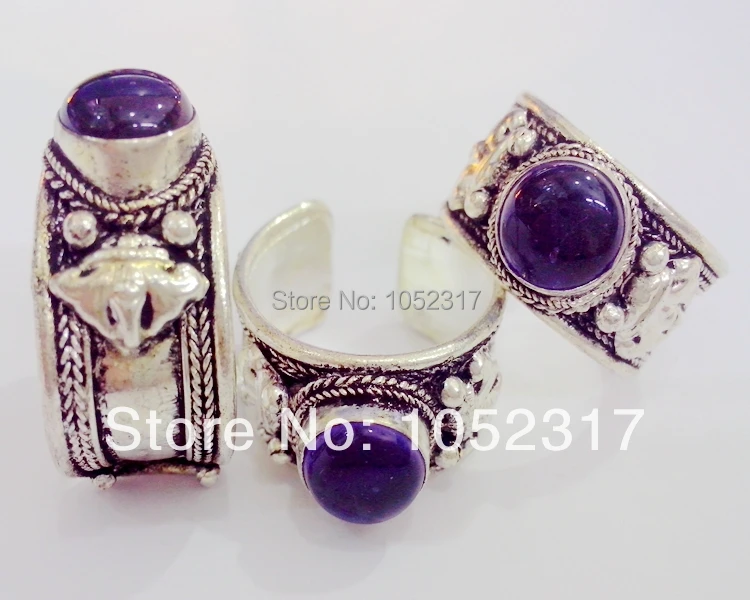 10pcs/Lot High Quality Retro Style Old Silver Ring Tibet Carved Lace inlay Purple Crystal Bead Nepal Ring Adjustable Unisex
10pcs/Lot High Quality Retro Style Old Silver Ring Tibet Carved Lace inlay Purple Crystal Bead Nepal Ring Adjustable Unisex