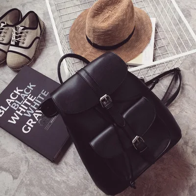 Miyahouse Trendy Female Drawstring PU Leather Backpacks Teenage women Small School Bags Women High Quality Casual Rucksack | Багаж и сумки