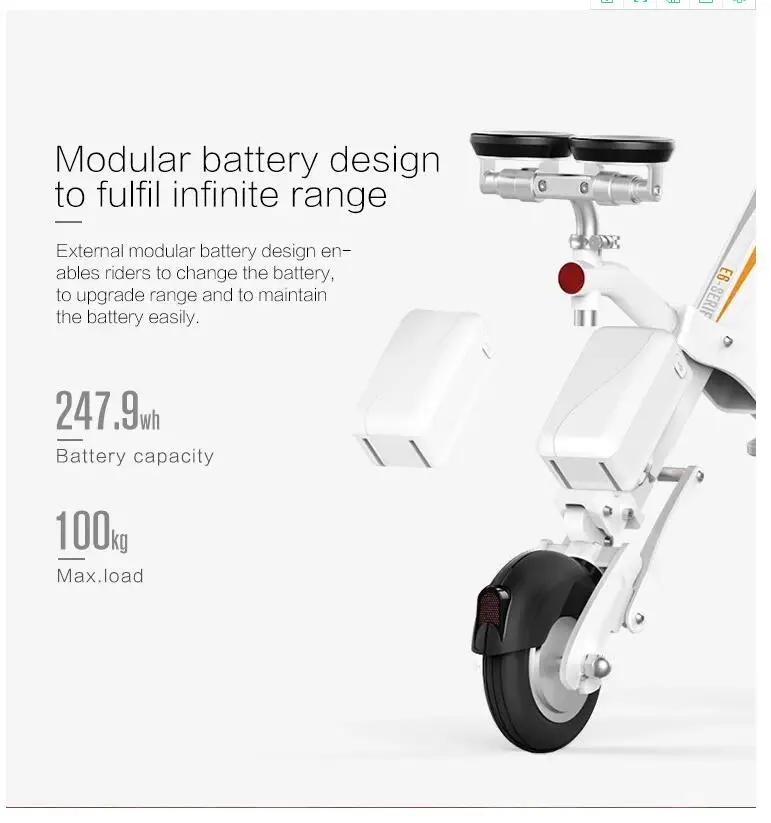 Cheap AIRWHEEL E6 Foldable Electric Bicycle with Detachable Battery 6