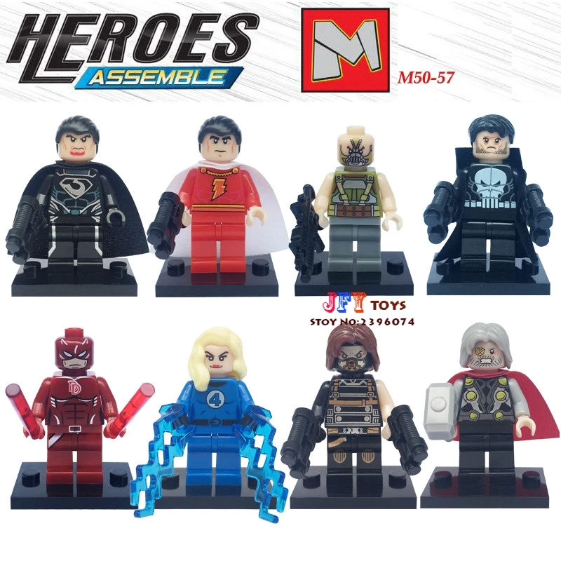 Single Sale superhero Punisher Invisible Woman Daredevil Bane building blocks bricks toys for children brinquedos menino
Single Sale superhero Punisher Invisible Woman Daredevil Bane building blocks bricks toys for children brinquedos menino