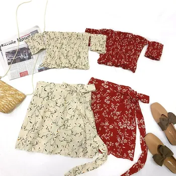 Women Summer Two Piece Sets Sexy Shash Neck Crop Tops Shirt Bandage Mini Skirts Suits Beach 2 Pcs Set
Women Summer Two Piece Sets Sexy Shash Neck Crop Tops Shirt Bandage Mini Skirts Suits Beach 2 Pcs Set