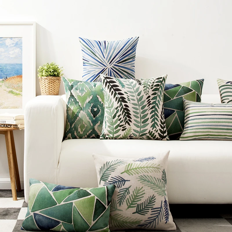Decorative throw pillows case cover Green watercolor Nordic Style Simple color Leaf Cotton Linen Cushion Cover For Sofa Home
Decorative throw pillows case cover Green watercolor Nordic Style Simple color Leaf Cotton Linen Cushion Cover For Sofa Home