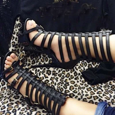 Newest Style Women Black Narrow Band Hollow Out Sandals Summer Peep Toe Buckle Strap High Heels Party Gladiator Shoes
Newest Style Women Black Narrow Band Hollow Out Sandals Summer Peep Toe Buckle Strap High Heels Party Gladiator Shoes