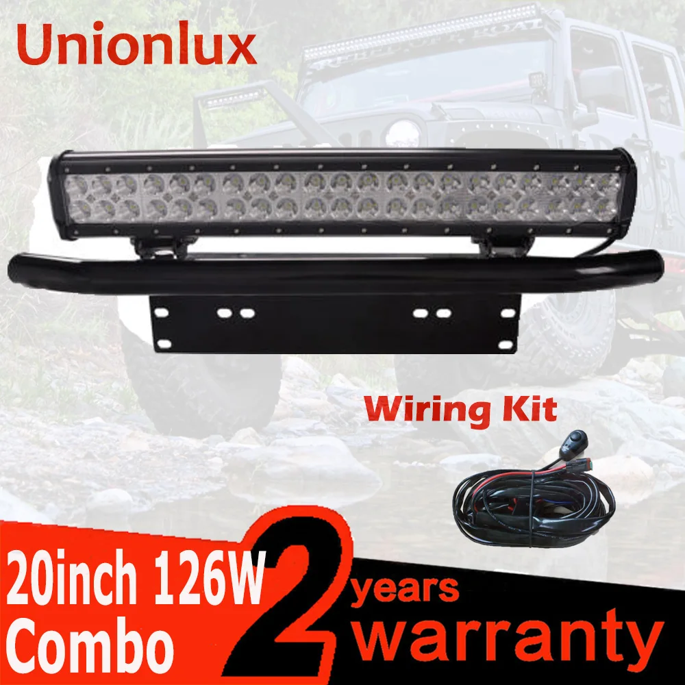 UNIONLUX LED 20inch 126w 12V LED Light Bar License Plate Bracket Bull Bar IP67 Combo Beam Straight Car Offroad 4x4 for Jeep ATV
UNIONLUX LED 20inch 126w 12V LED Light Bar License Plate Bracket Bull Bar IP67 Combo Beam Straight Car Offroad 4x4 for Jeep ATV