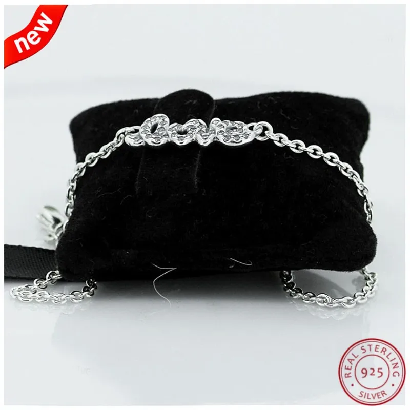 Valentine's Day Gift Signature of Love Link Chain Bracelets for Women Popular Silver 925 Jewelry Decorated with Clear CZ FLB012
Valentine's Day Gift Signature of Love Link Chain Bracelets for Women Popular Silver 925 Jewelry Decorated with Clear CZ FLB012