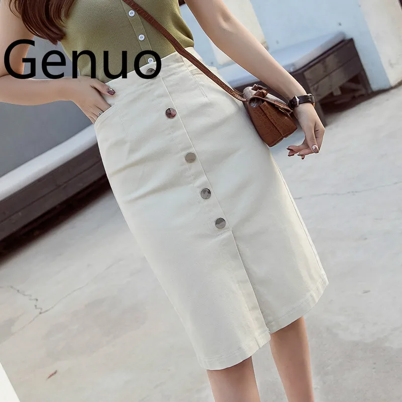 Casual High Waist Single Breasted Women Jean Skirt Streetwear Stretch Skinny Female Pencil Skirt 2019 White Pockets Denim
Casual High Waist Single Breasted Women Jean Skirt Streetwear Stretch Skinny Female Pencil Skirt 2019 White Pockets Denim