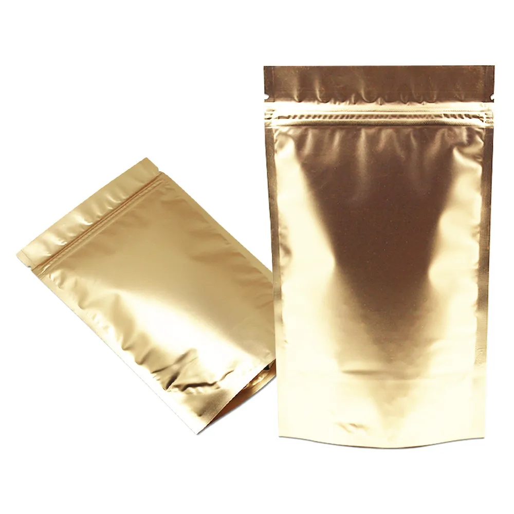 1000pcs/Lot Matte Gold Aluminum Foil Zip Lock Resealable Bag Stand Up Pouch For Tea Nuts Snack Packaging 6 Sizes
1000pcs/Lot Matte Gold Aluminum Foil Zip Lock Resealable Bag Stand Up Pouch For Tea Nuts Snack Packaging 6 Sizes