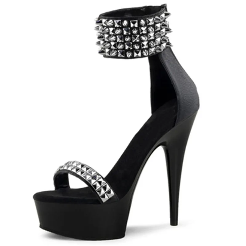 Sexy banquet catwalk noble dinner sandals, 15 cm high waterproof platform women's shoes, fashion rivet decorated stage sandals
Sexy banquet catwalk noble dinner sandals, 15 cm high waterproof platform women's shoes, fashion rivet decorated stage sandals