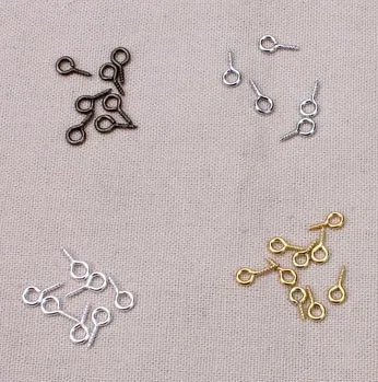 100pcs/lot 4*9mm Small Tiny Mini Eye Pins Eyepins Hooks Eyelets Screw Threaded Silver Clasps Hooks Jewelry Findings
100pcs/lot 4*9mm Small Tiny Mini Eye Pins Eyepins Hooks Eyelets Screw Threaded Silver Clasps Hooks Jewelry Findings
